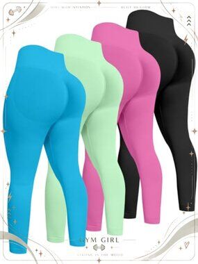 High Waisted Seamless Scrunch Butt Leggings Butt Lifting Workout Gym Yoga
